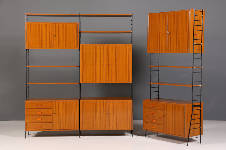 Wunderschönes Mid Century String Regal Modular Bücherregal Regalwand Schrank Kommode 60s