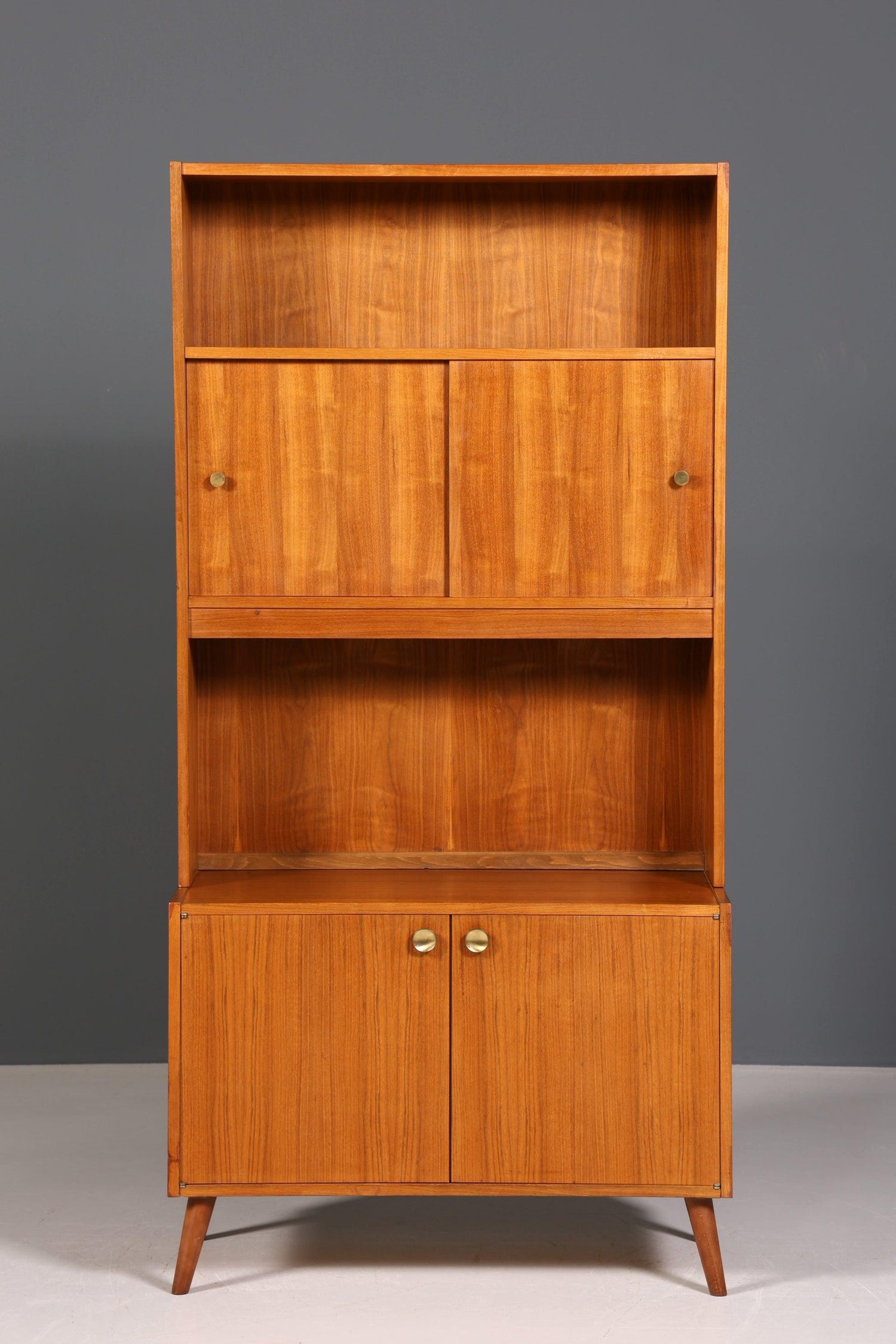 Schlichter Mid Century Schrank Vintage Highboard Regal Holz Bücherregal 60er Jahre