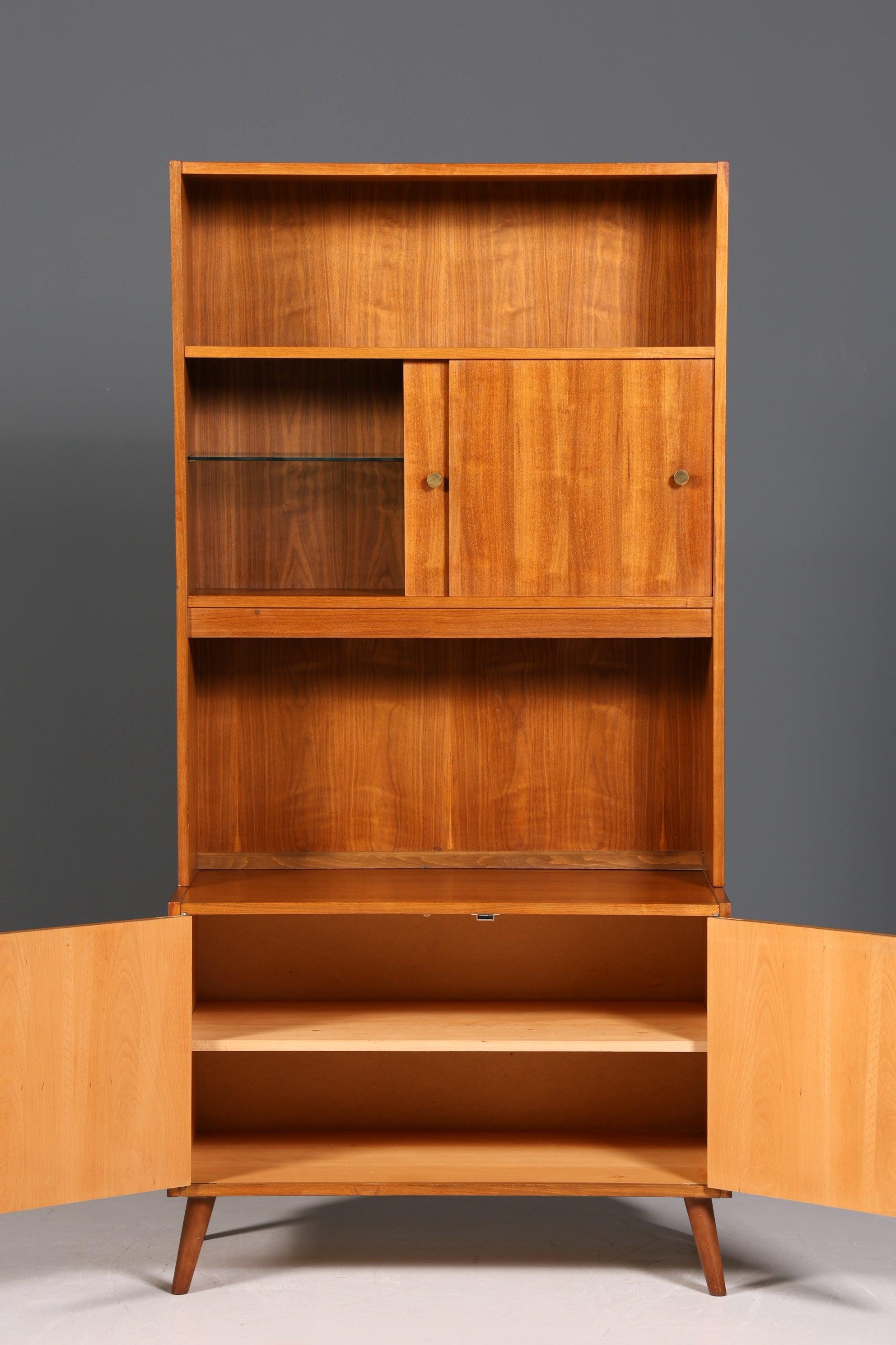 Schlichter Mid Century Schrank Vintage Highboard Regal Holz Bücherregal 60er Jahre