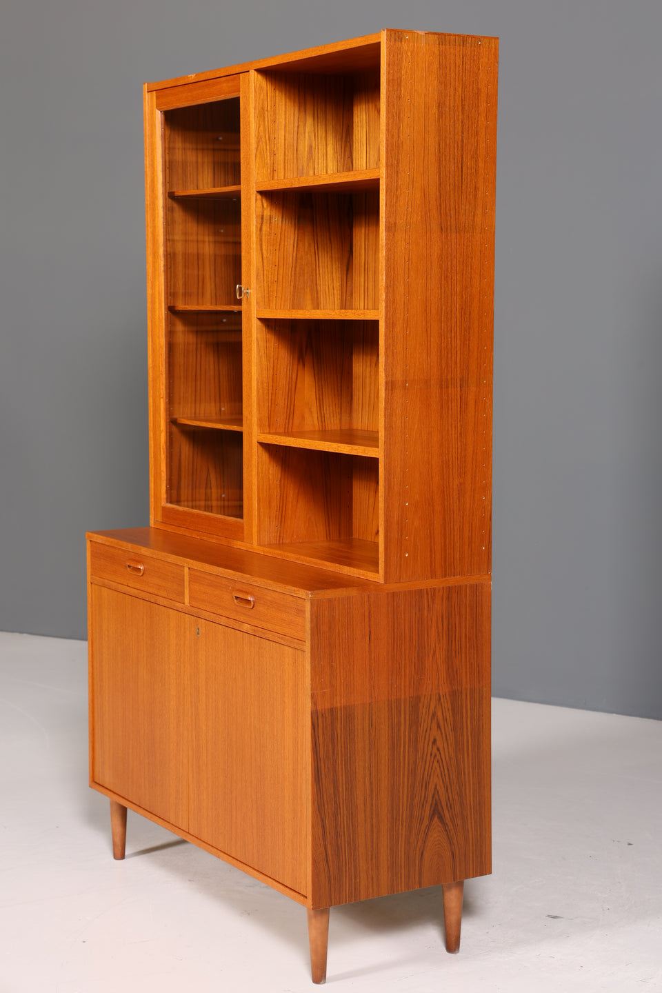 Wunderschöne Mid Century Vitrine Vintage Schrank Regal Retro Bücherregal Buchablage 60s