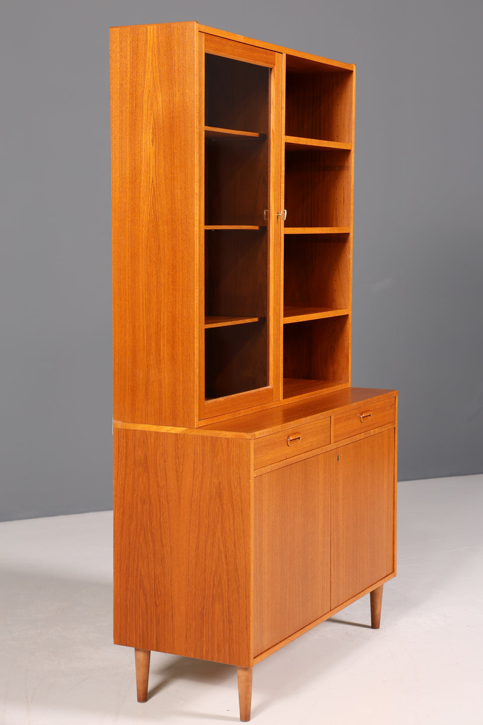 Wunderschöne Mid Century Vitrine Vintage Schrank Regal Retro Bücherregal Buchablage 60s