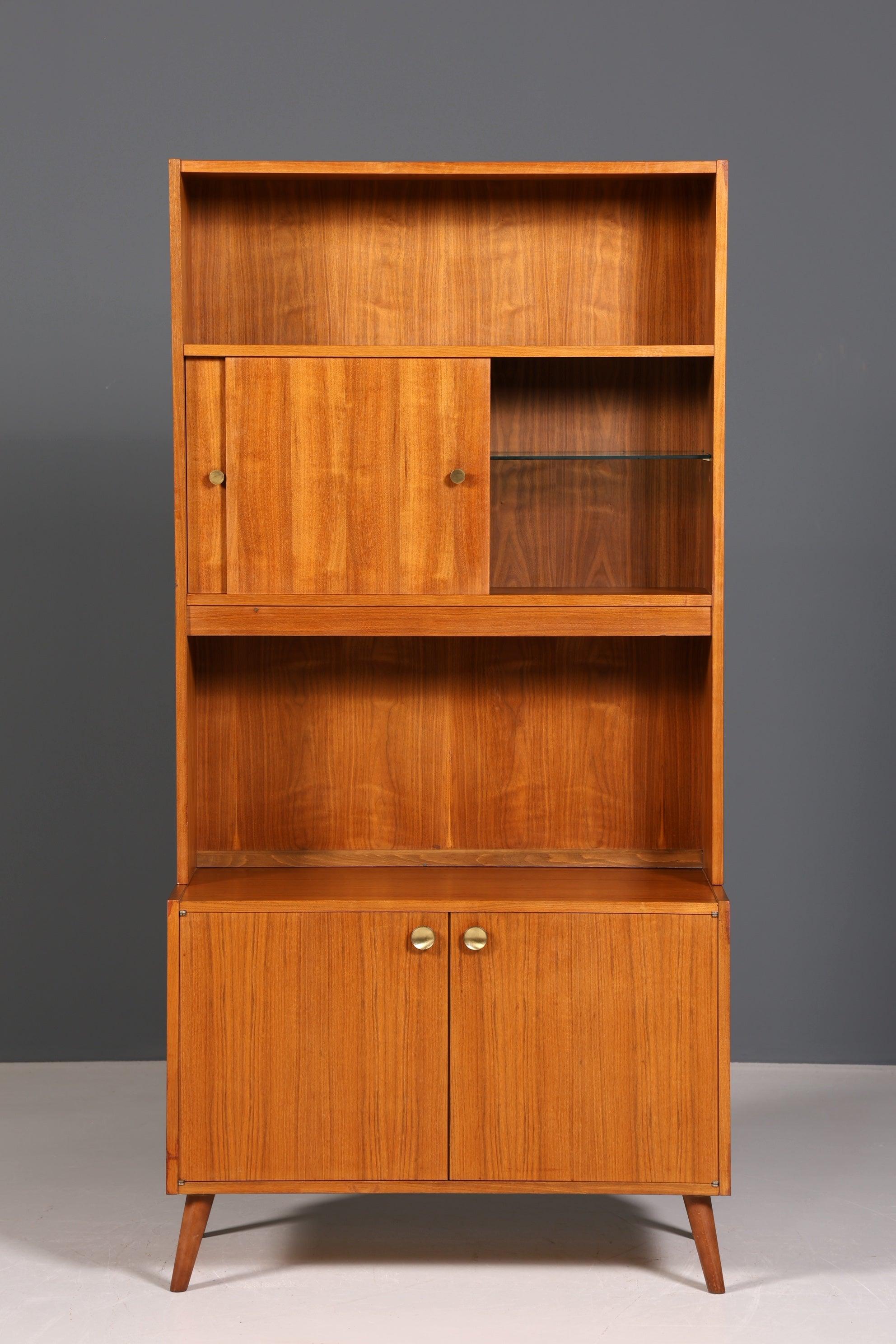 Schlichter Mid Century Schrank Vintage Highboard Regal Holz Bücherregal 60er Jahre