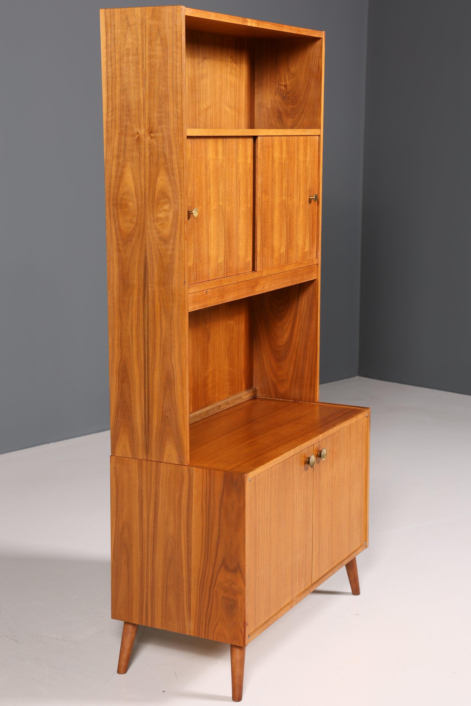 Schlichter Mid Century Schrank Vintage Highboard Regal Holz Bücherregal 60er Jahre