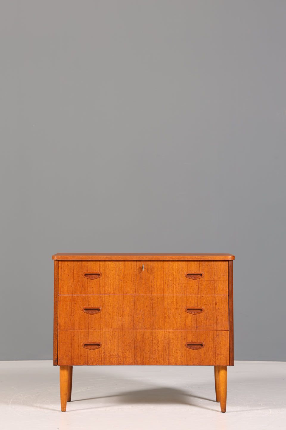 Schlichte Mid Century Kommode "Made in Denmark" Teak Holz Sideboard Wäschekommode echt Holz Schubladenkommode