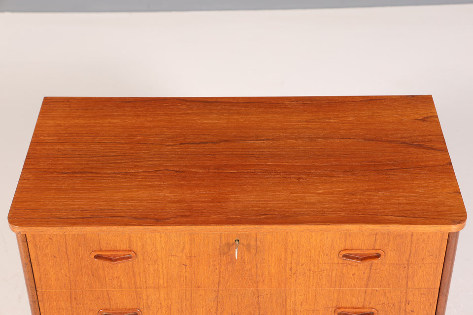 Schlichte Mid Century Kommode "Made in Denmark" Teak Holz Sideboard Wäschekommode echt Holz Schubladenkommode