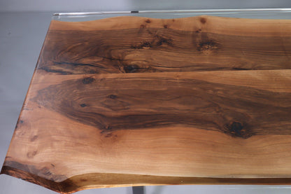 Unique epoxy resin table 258-90cm solid wood walnut dining room table river table kitchen table dining table