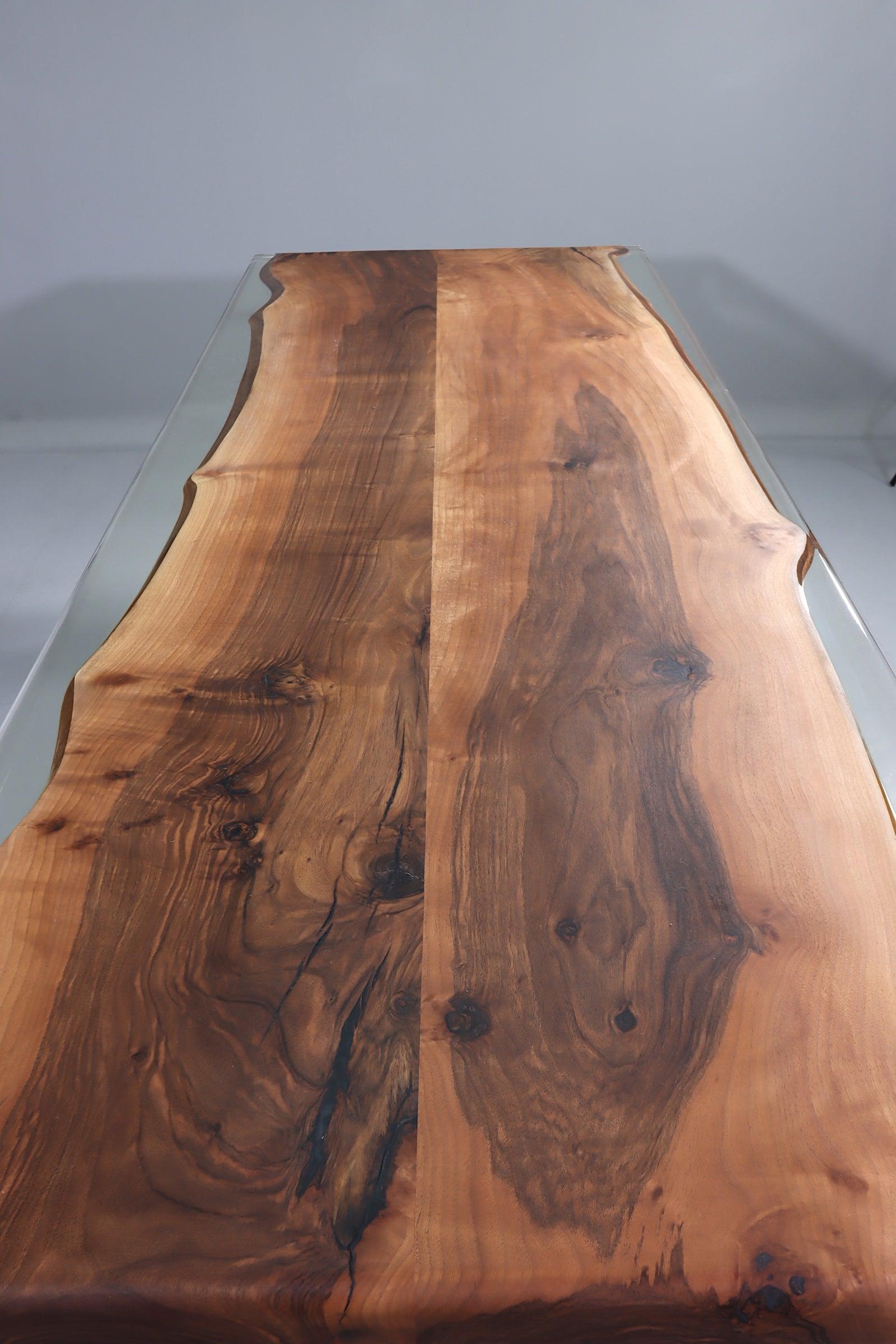 Unique epoxy resin table 258-90cm solid wood walnut dining room table river table kitchen table dining table