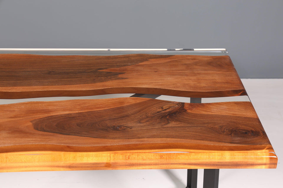 Impressive epoxy resin table 160-90cm walnut dining room table epoxy dining table kitchen table