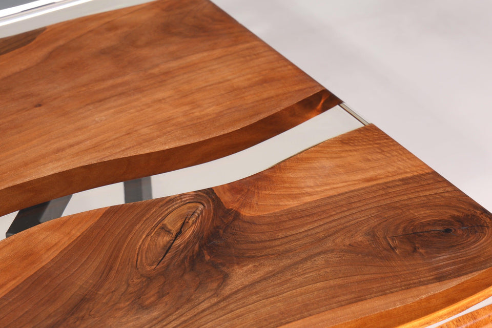 Impressive epoxy resin table 160-90cm walnut dining room table epoxy dining table kitchen table