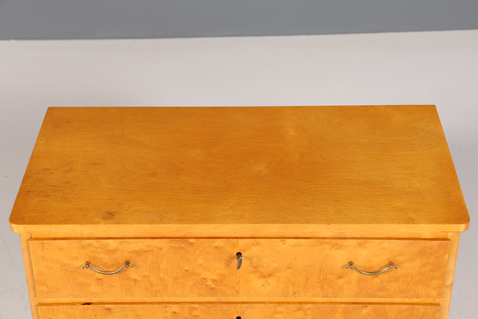 Schlichte Mid Century Kommode Vintage Sideboard Birke Wäschekommode 60er Jahre