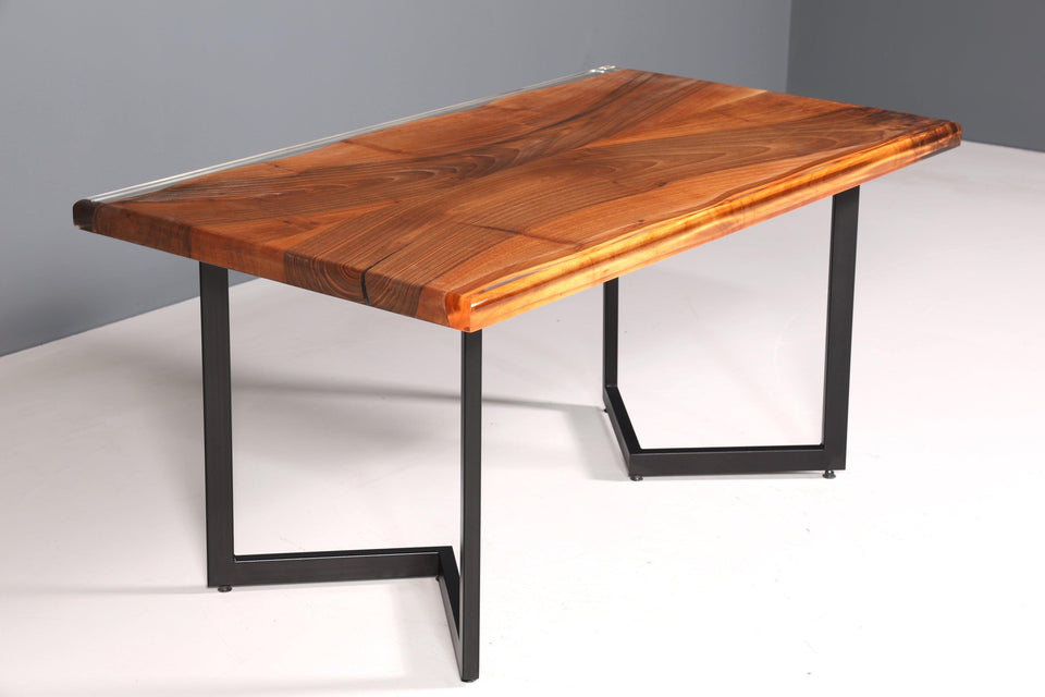 Noble epoxy resin table walnut dining room 160-90cm table epoxy solid wood kitchen table