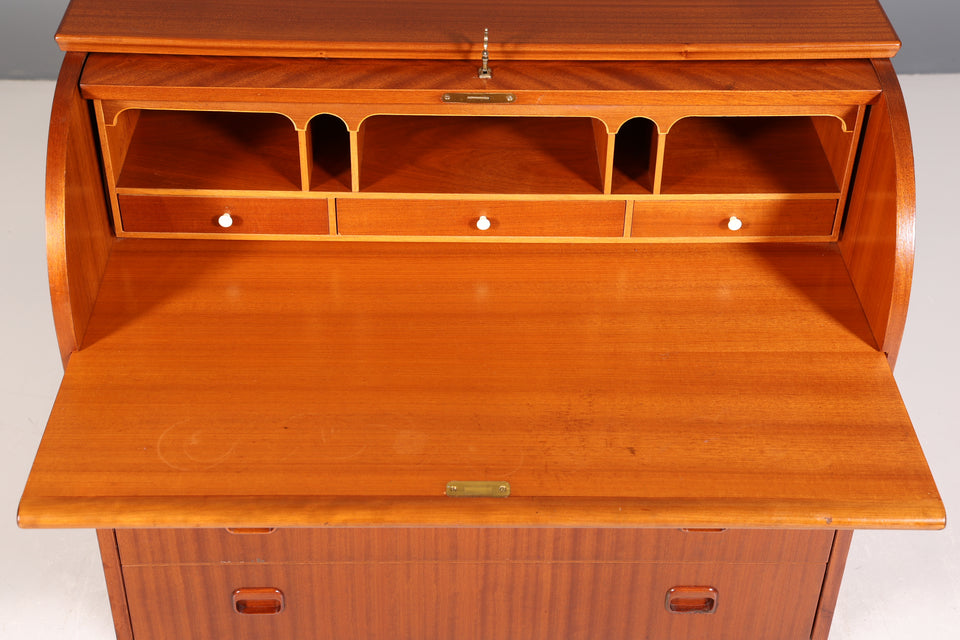 Wunderschöner Mid Century Rollladen Sekretär Danish Design Schreibtisch echt Holz  Schrank