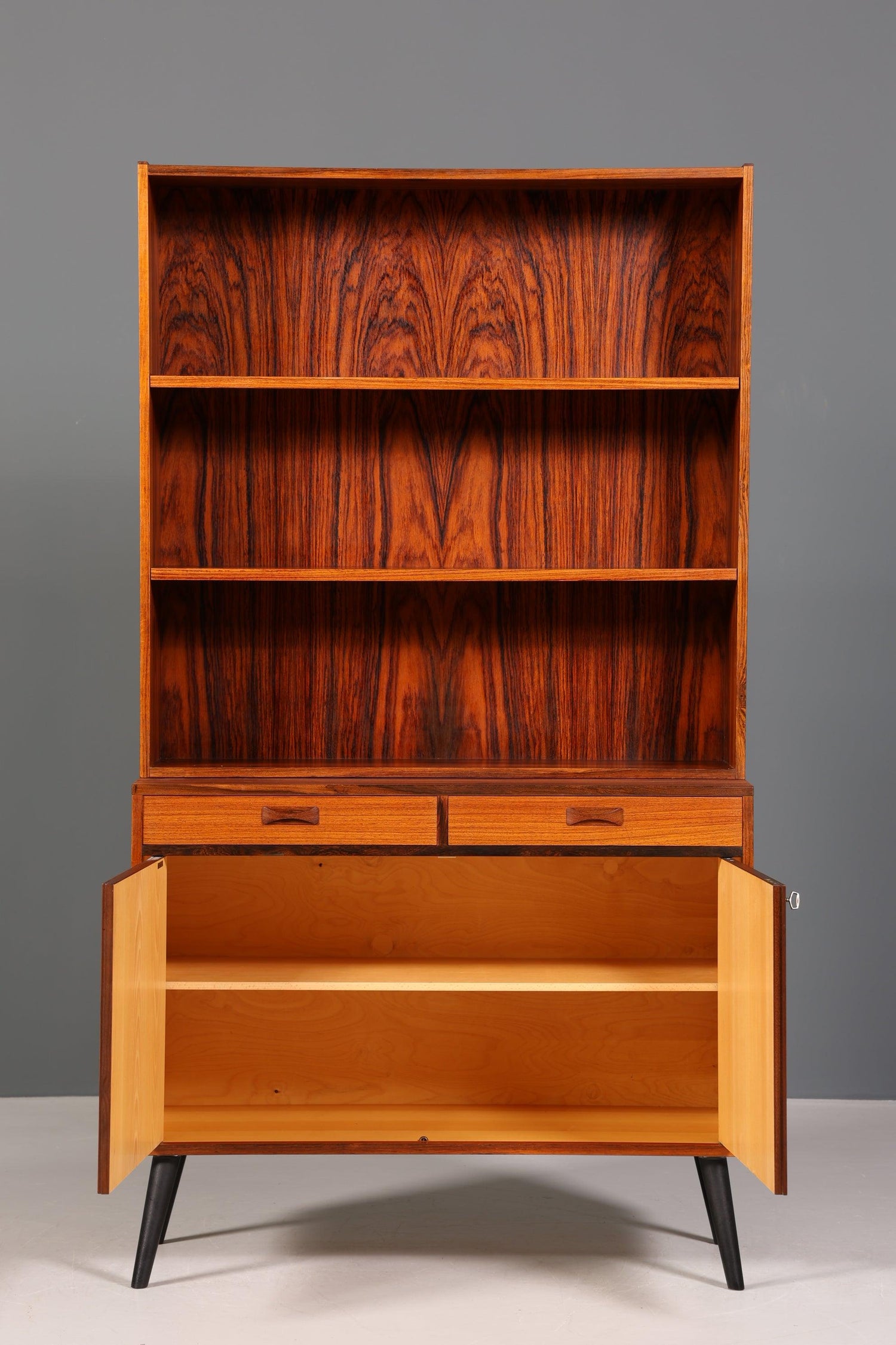 Beautiful Mid Century Bookcase Rosewood Shelf 60s Cabinet Vintage Bookshelf Retro Chest of Drawers