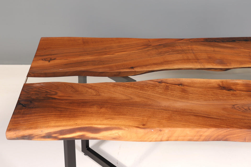 Impressive epoxy resin table 220-90 cm epoxy walnut solid wood dining room table