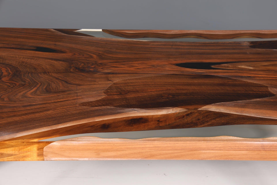 Beautiful epoxy resin table 220-85 cm epoxy walnut solid wood dining room table