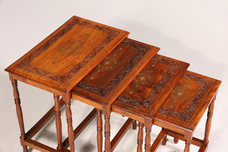 Wunderschönes Tisch 4er Set Table Beistelltische im Orientalischen Stil Ablagetisch Antik Stil Intarsien