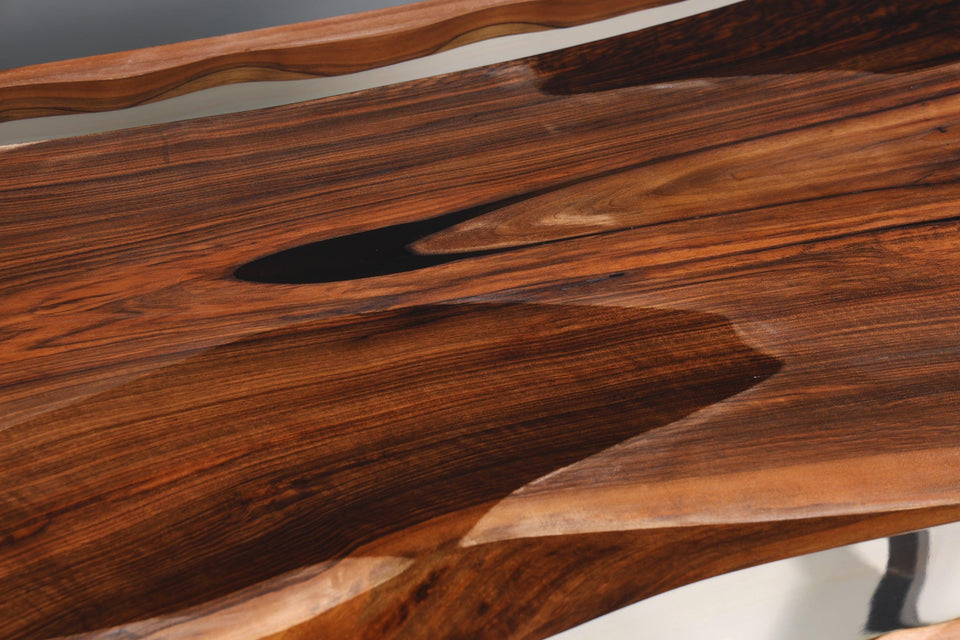 Beautiful epoxy resin table 220-85 cm epoxy walnut solid wood dining room table