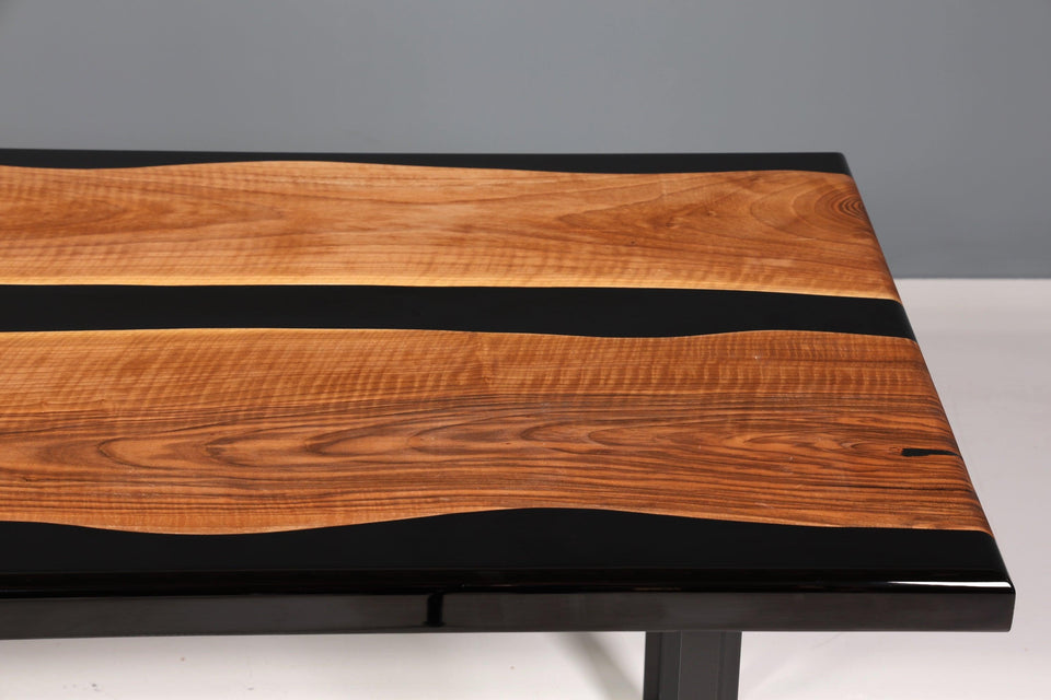 Beautiful epoxy resin table 220-90 cm epoxy black walnut dining room table solid wood dining table