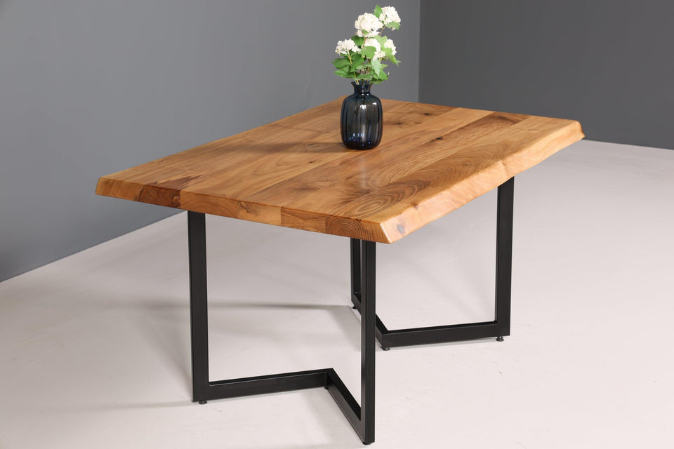 Stylish walnut table 140cm-90cm dining room table tree edge top solid wood kitchen table