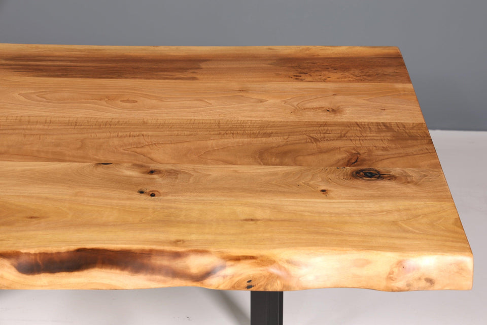 Stylish walnut table 160cm-90cm dining room table tree edge top solid wood kitchen table