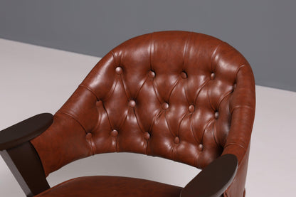 Luxurious &quot;Manchester Brown&quot; Chair Armchair Office Chair Chesterfield Style Dining Chair Lounge Chair 