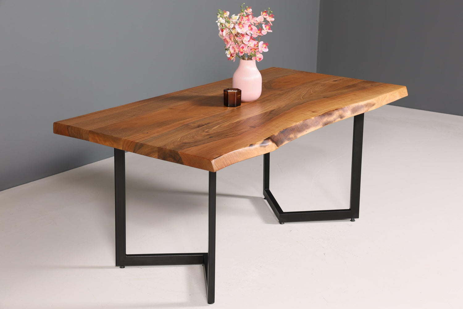 Stylish walnut table 180cm-95cm dining room table tree edge top solid wood kitchen table