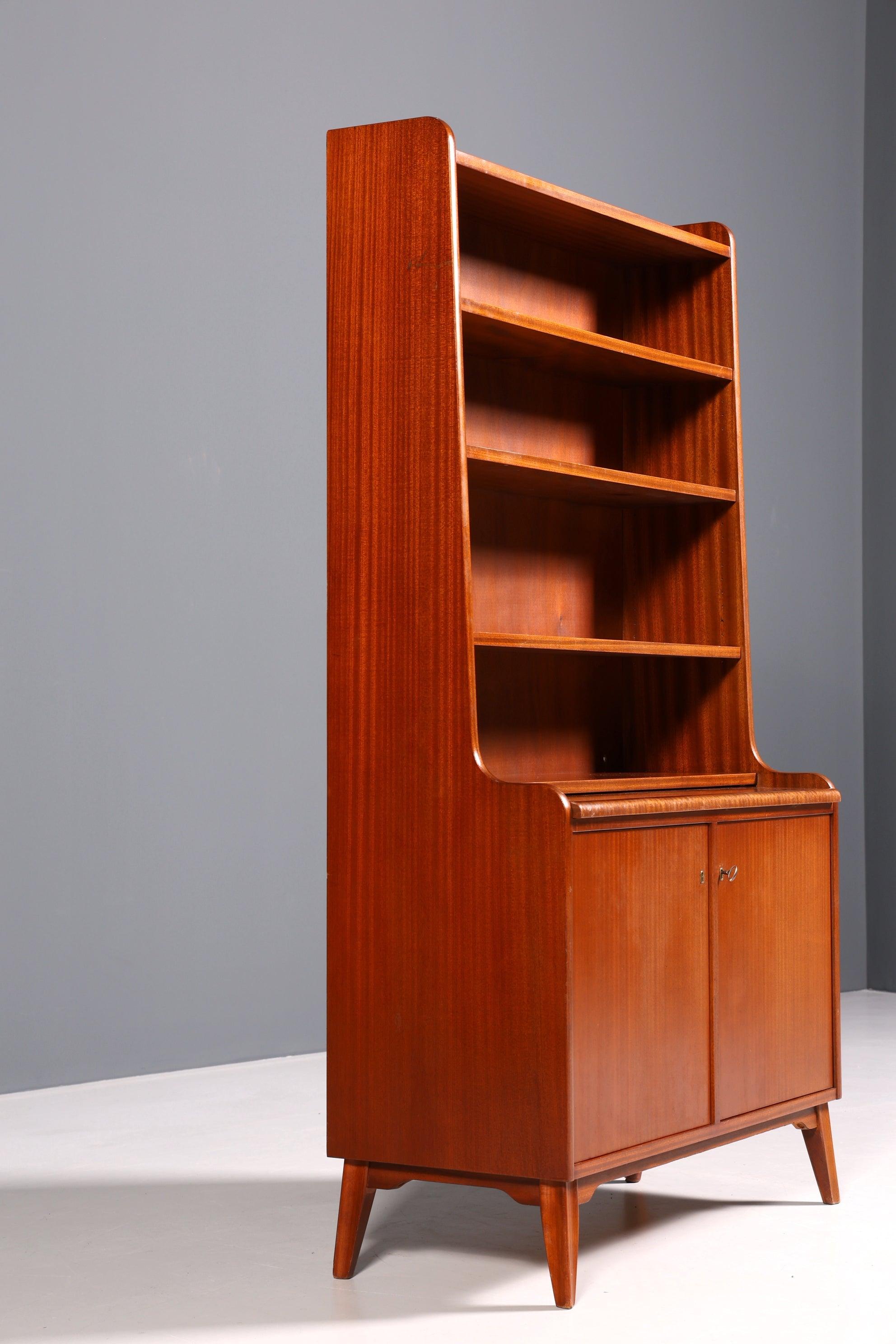 Wunderschöner Mid Century Schrank Bücherregal Vintage Highboard Retro Sekretär Holz Regal 60er Jahre