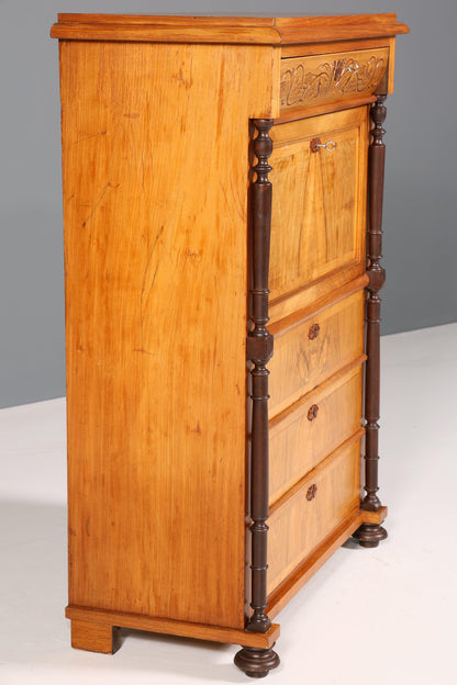 Stylish Wilhelminian style secretary Vertiko Art Nouveau highboard Louis Philippe chest of drawers around 1880