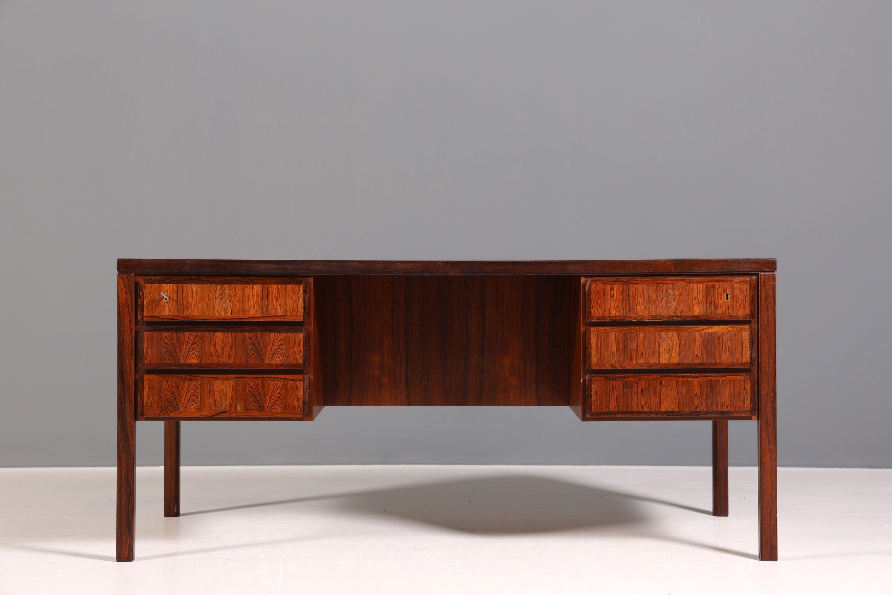 Seltener Mid Century Schreibtisch Palisander Holz &quot;Modell 77 von Gunni Omann für Omann Jun Møbelfabrik&quot; 1960s