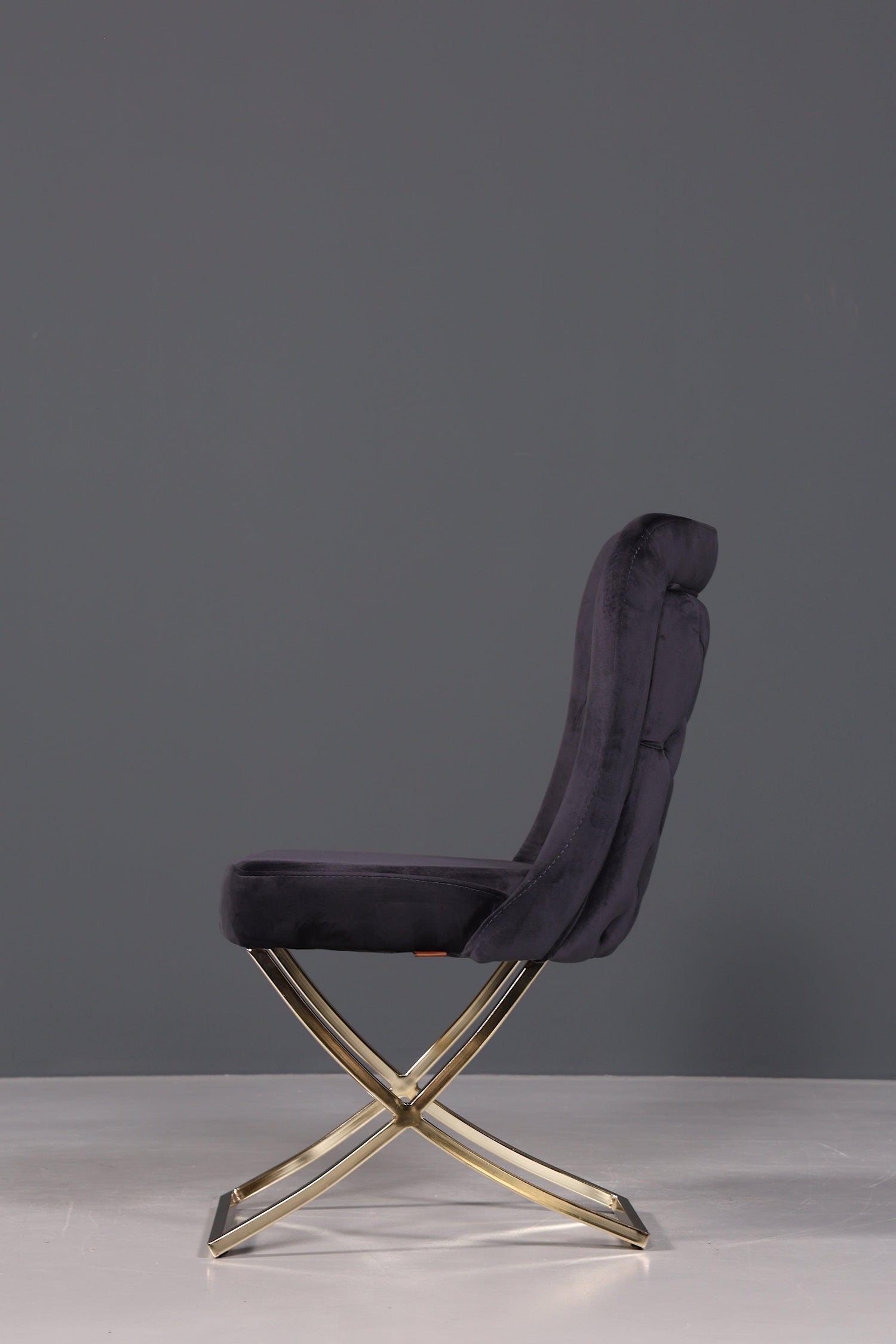 Elegant Chesterfield dining chair &quot;Valencia&quot; in anthracite gold 