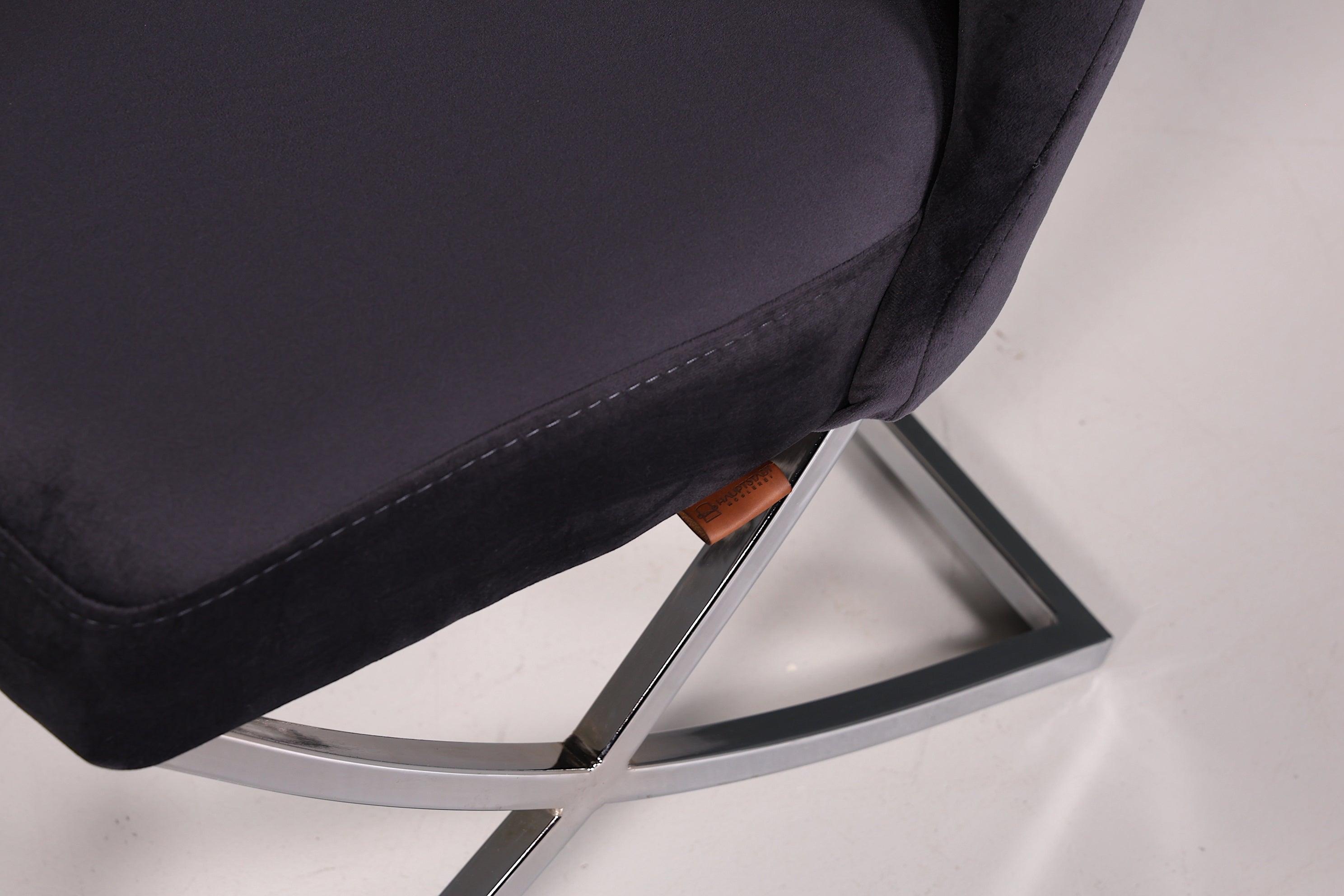 Elegant Chesterfield dining chair &quot;Valencia&quot; in anthracite chrome 