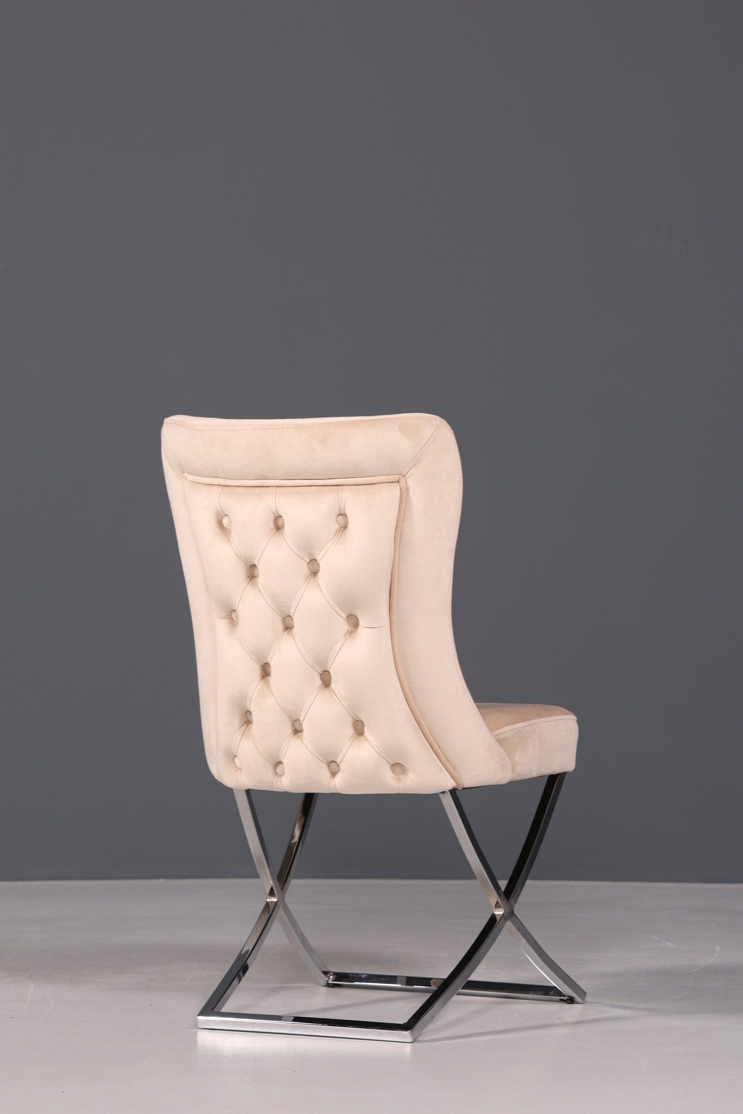 Elegant Chesterfield dining chair &quot;Valencia&quot; in beige 