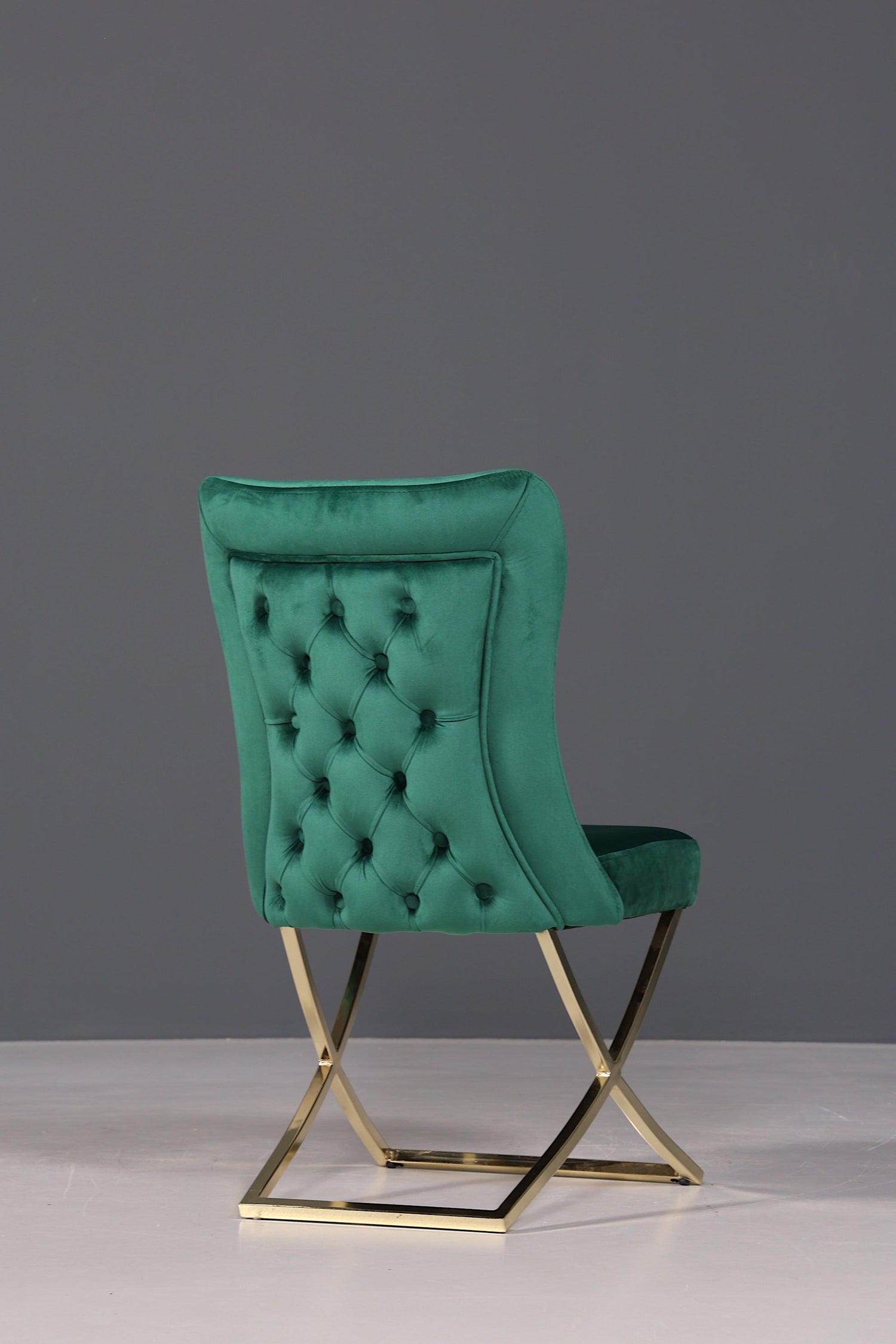 Elegant Chesterfield dining room chair &quot;Valencia&quot; in green gold 