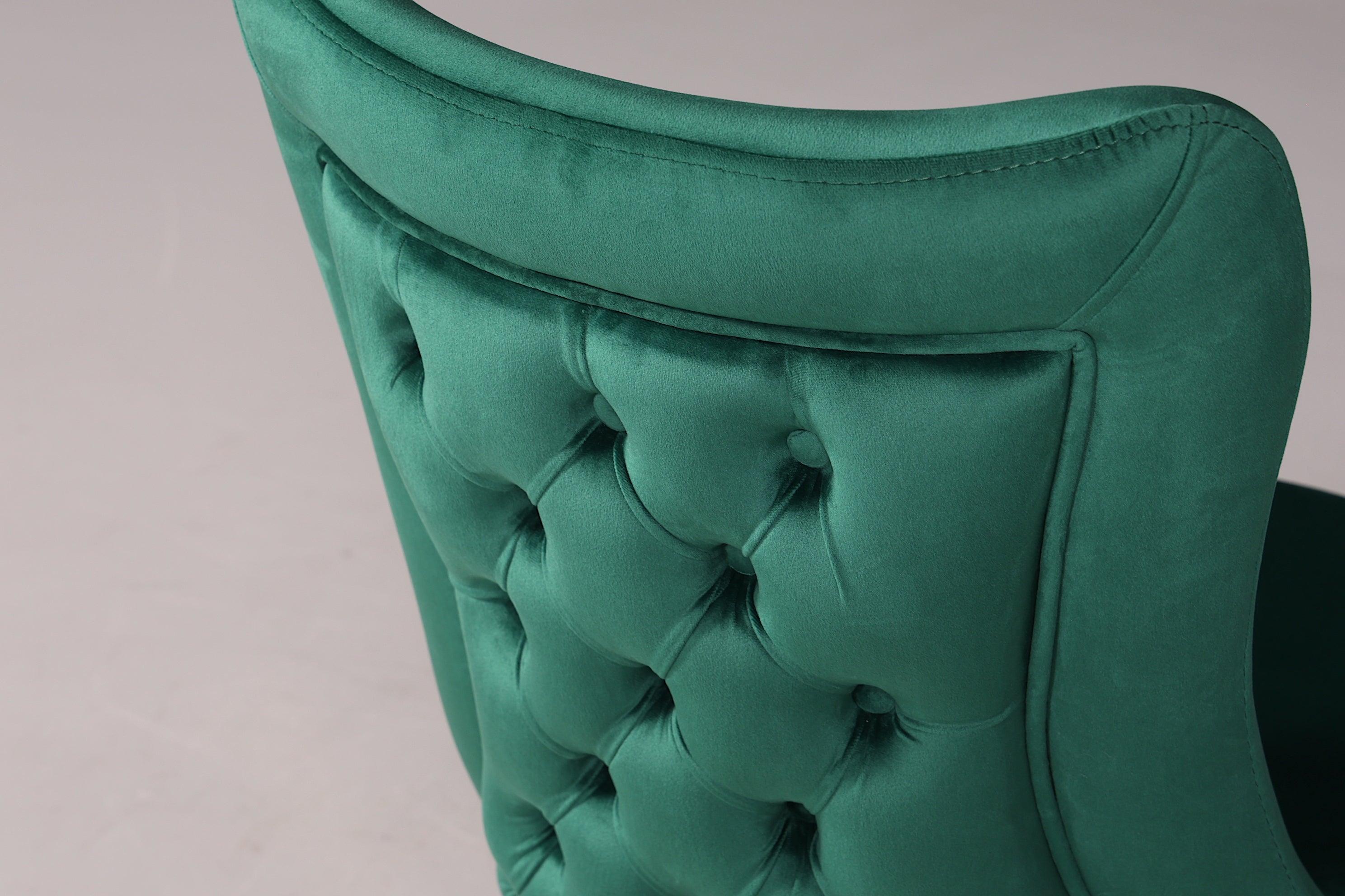 Elegant Chesterfield dining room chair &quot;Valencia&quot; in green gold 