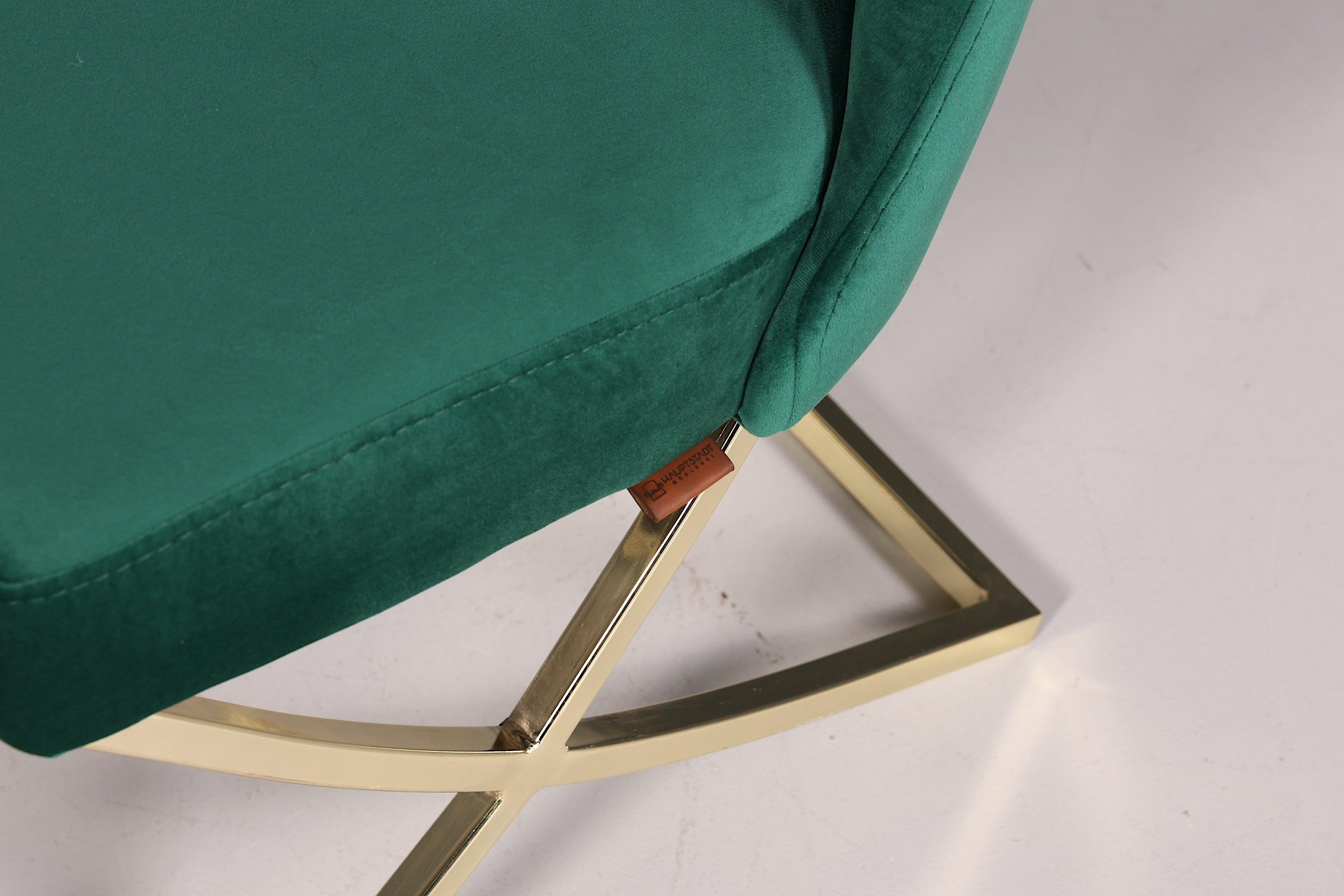 Elegant Chesterfield dining room chair &quot;Valencia&quot; in green gold 