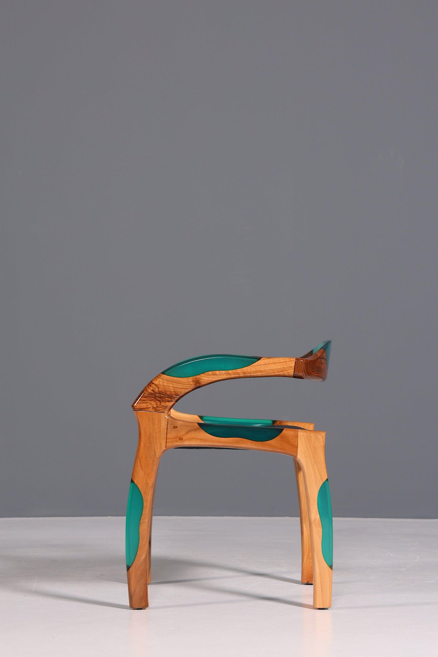 Epoxy armchair &quot;Arnson Plus Green&quot; epoxy resin armchair solid wood chair walnut secretary chair 