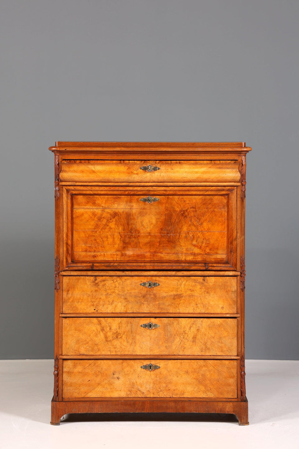 Stylish Art Nouveau Secretary Biedermeier Vertiko Antique Chest of Drawers around 1890 Writing Chest