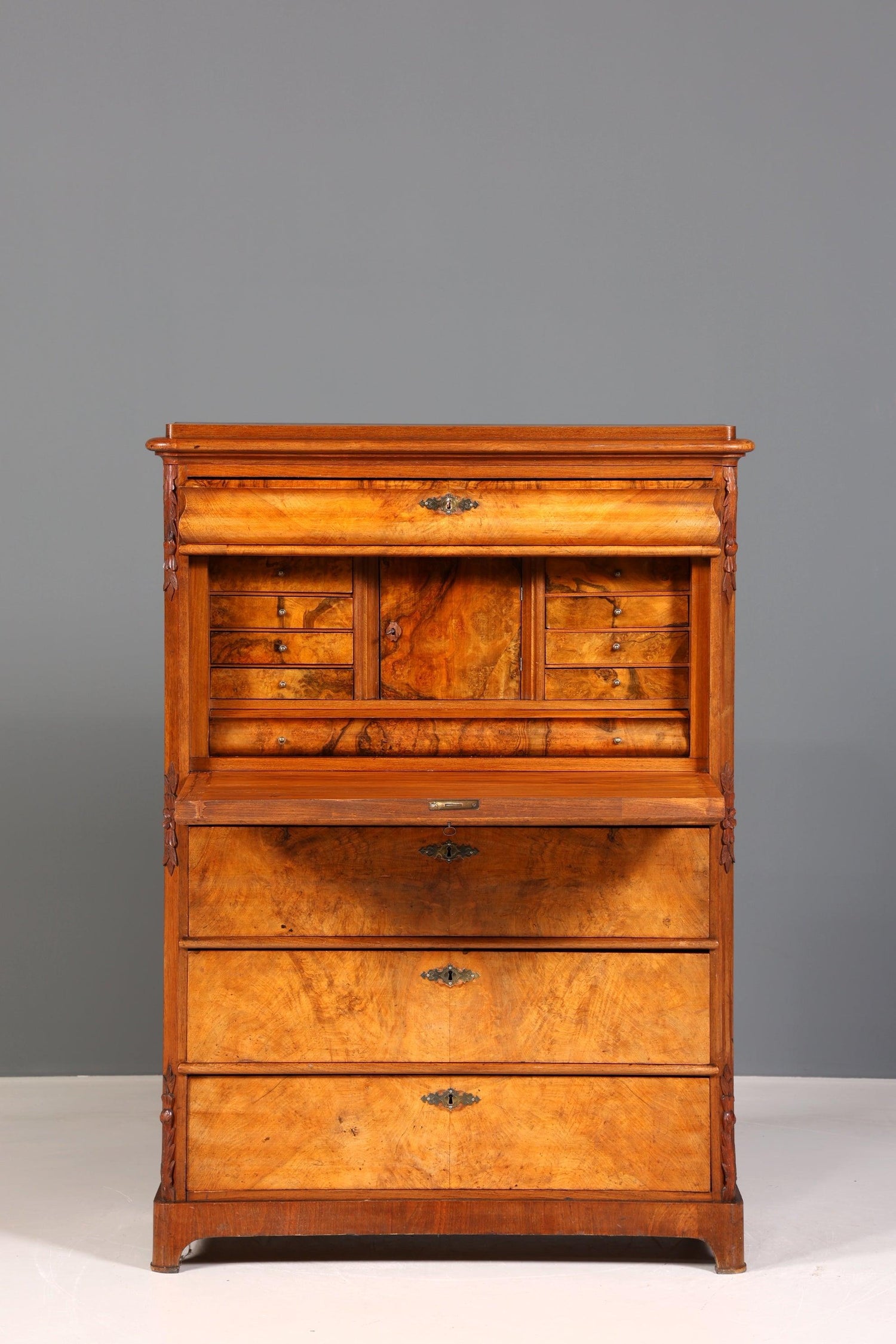 Stylish Art Nouveau Secretary Biedermeier Vertiko Antique Chest of Drawers around 1890 Writing Chest