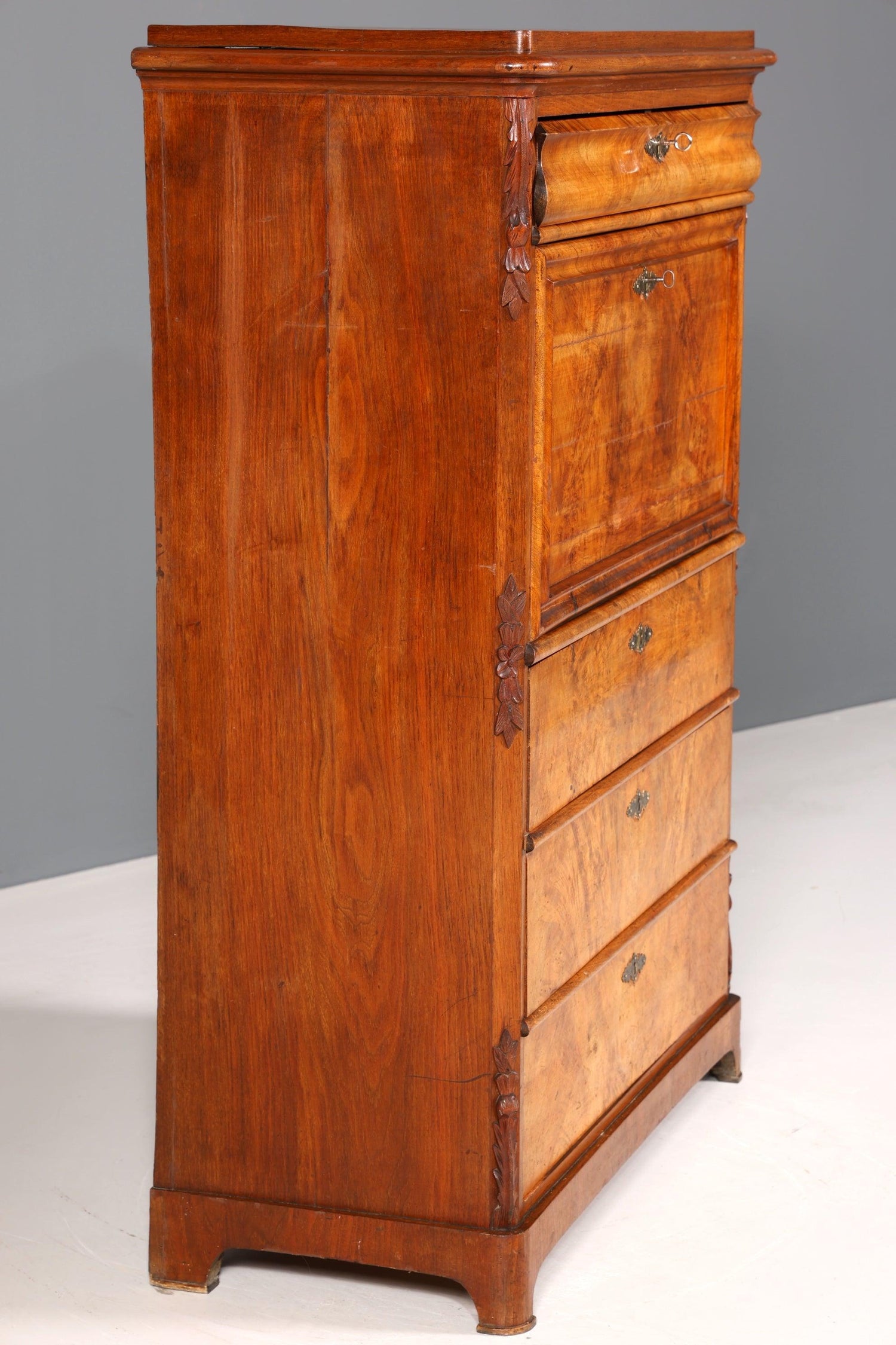 Stylish Art Nouveau Secretary Biedermeier Vertiko Antique Chest of Drawers around 1890 Writing Chest