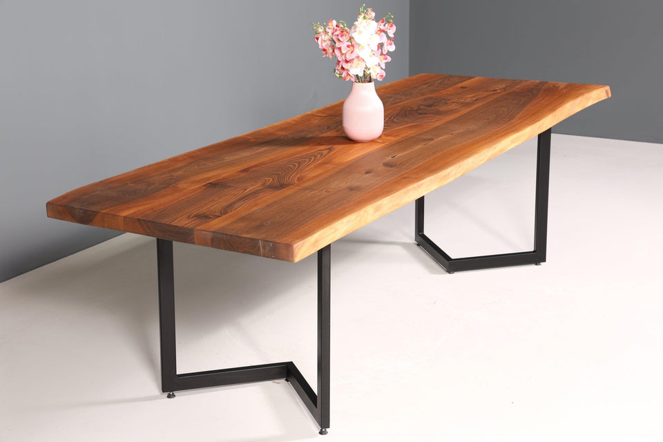 Noble walnut table 260cm-90cm dining room table tree edge plate solid wood kitchen table