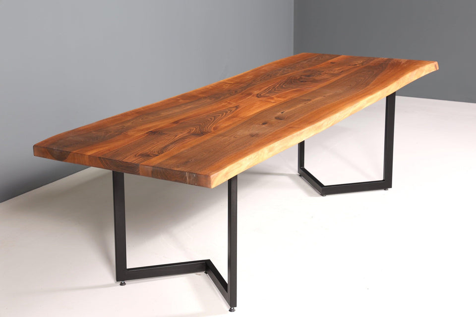 Noble walnut table 260cm-90cm dining room table tree edge plate solid wood kitchen table