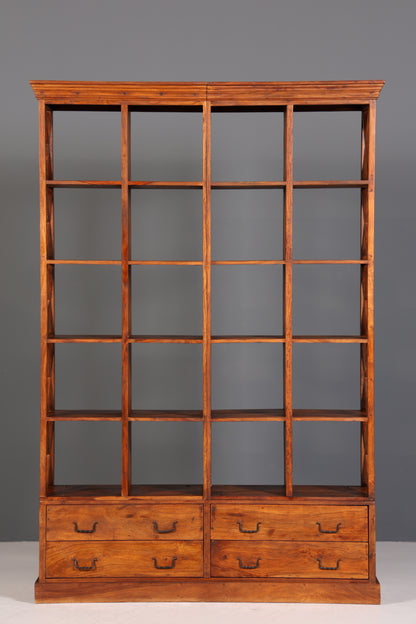 Fantastic solid Sheesham wood shelf Indian colonial antique style bookcase book storage library