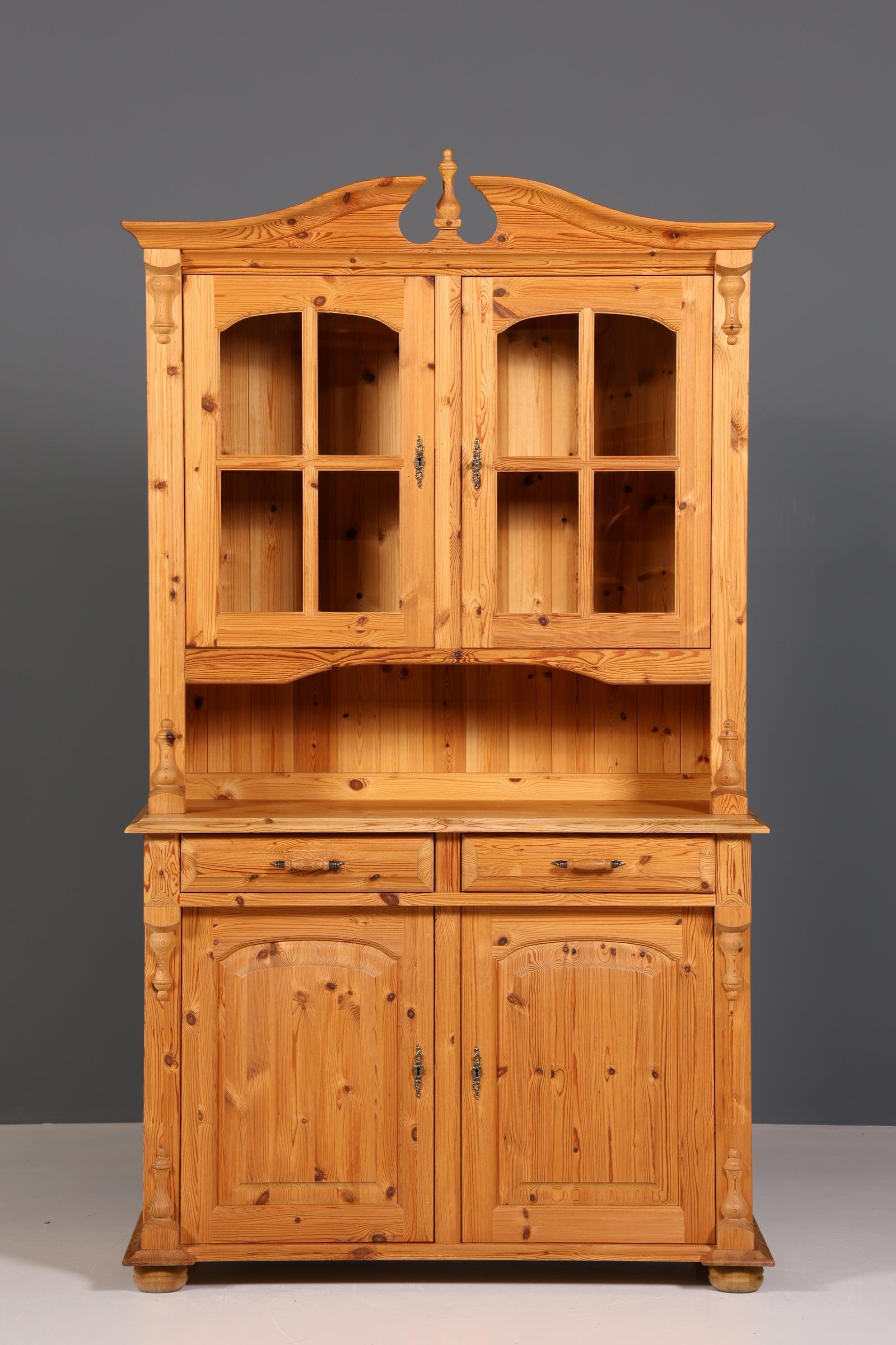 Beautiful country style display cabinet softwood cabinet real wood kitchen cabinet