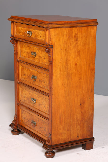 Noble Wilhelminian style chest of drawers Louis Philippe Vertiko walnut sideboard around 1880 chest of drawers