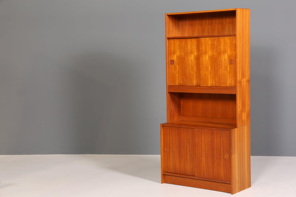 Wunderschönes Mid Century Regal Teak Holz Danish Design Schrank Retro Kommode Bücherregal 60s