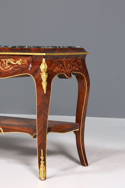 Beautiful baroque style console table marble antique style inlaid console