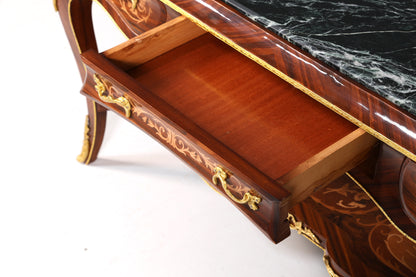 Beautiful baroque style console table marble antique style inlaid console