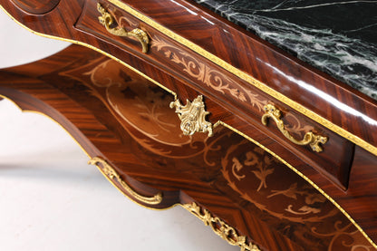 Beautiful baroque style console table marble antique style inlaid console