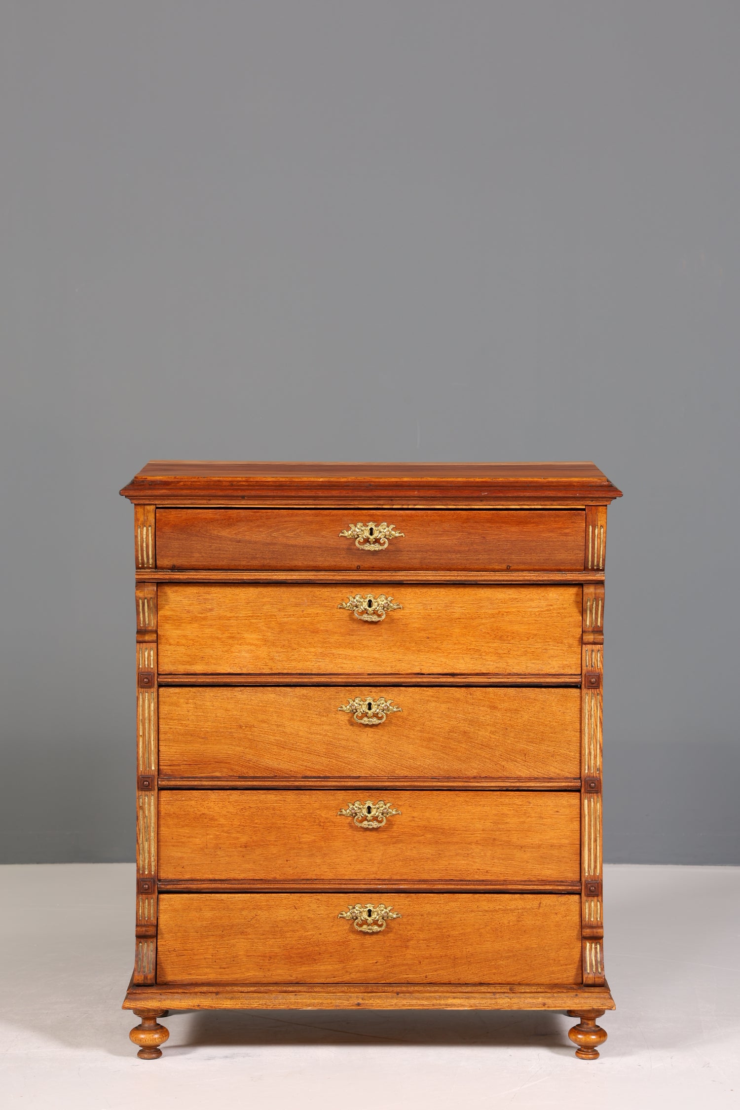 Wunderschöne Gründerzeit Kommode Louis Philippe Nussbaum Schubladen Kommode Sideboard um 1880