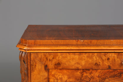 Dreamlike Louis Philippe Secretary Vertiko Wilhelminian style walnut chest of drawers around 1880